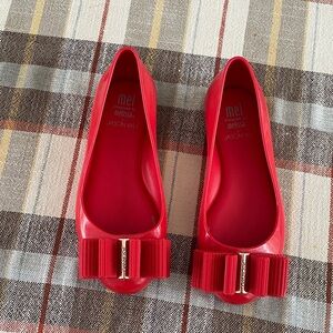 Melissa Red Flats with Bow